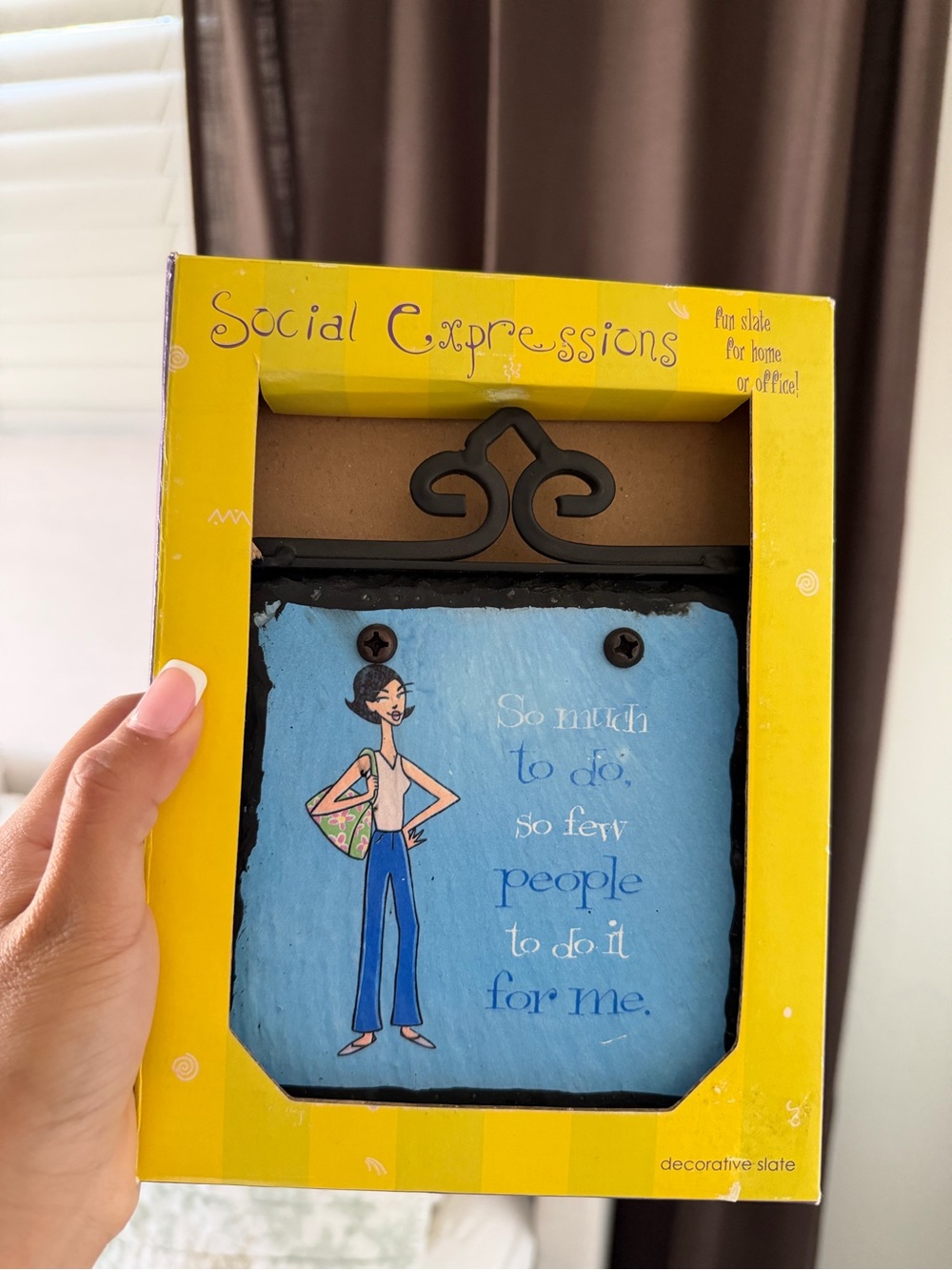 Expressions Blue Slate Wall Plaque with Humorous Quote - Expressions